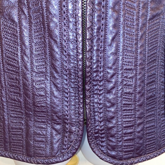Peter Nygard Purple Size 10 Leather Jacket EUC - Picture 6 of 9
